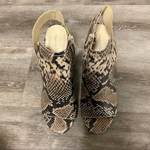 Treasure & Bond | Hayley Snakeskin Block Heel Sandals Size 9M - Picture 8 of 10